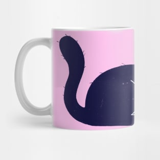 Moody blue cat annoyed mood - facing right Mug